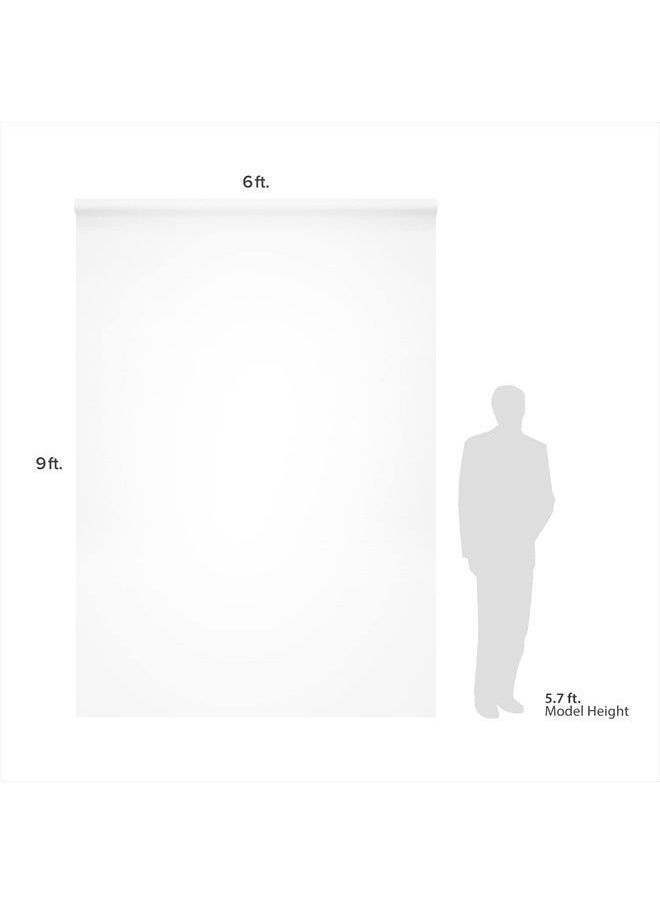 Julius Studio 6 x 9 ft. Pure White Soft Texture Backdrop Screen, Photo Background Muslin, Premium High Density Synthetic Fabric, Softer Stronger Longer Lifespan with 4 Elastic String Clips, JSAG686