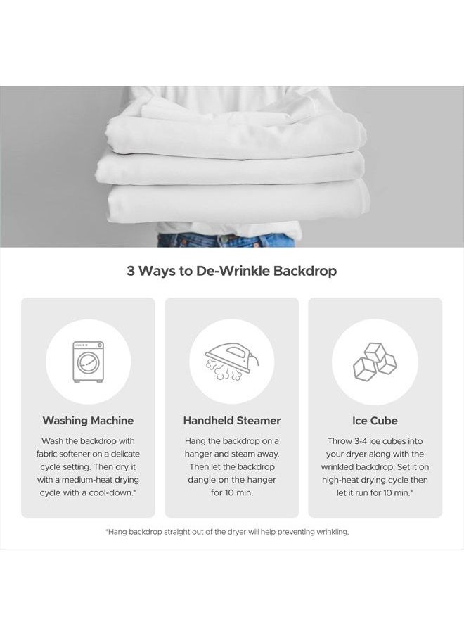 Julius Studio 6 x 9 ft. Pure White Soft Texture Backdrop Screen, Photo Background Muslin, Premium High Density Synthetic Fabric, Softer Stronger Longer Lifespan with 4 Elastic String Clips, JSAG686
