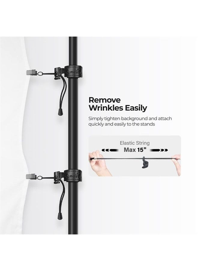 JS JULIUS STUDIO Julius Studio 6 x 9 ft. Pure White Soft Texture Backdrop Screen, Photo Background Muslin, Premium High Density Synthetic Fabric, Softer Stronger Longer Lifespan with 4 Elastic String Clips, JSAG686  - Image 2