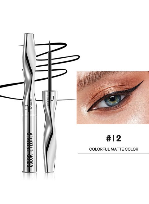 Colorful Matte Color Eyeliner, Longwearing Eye Makeup with Ultra-Fine Tip, Durable and Water-Resistant Liquid Eyeliner, Highly Pigmented, No Smudging, Smooth Soft Gliding(12#)