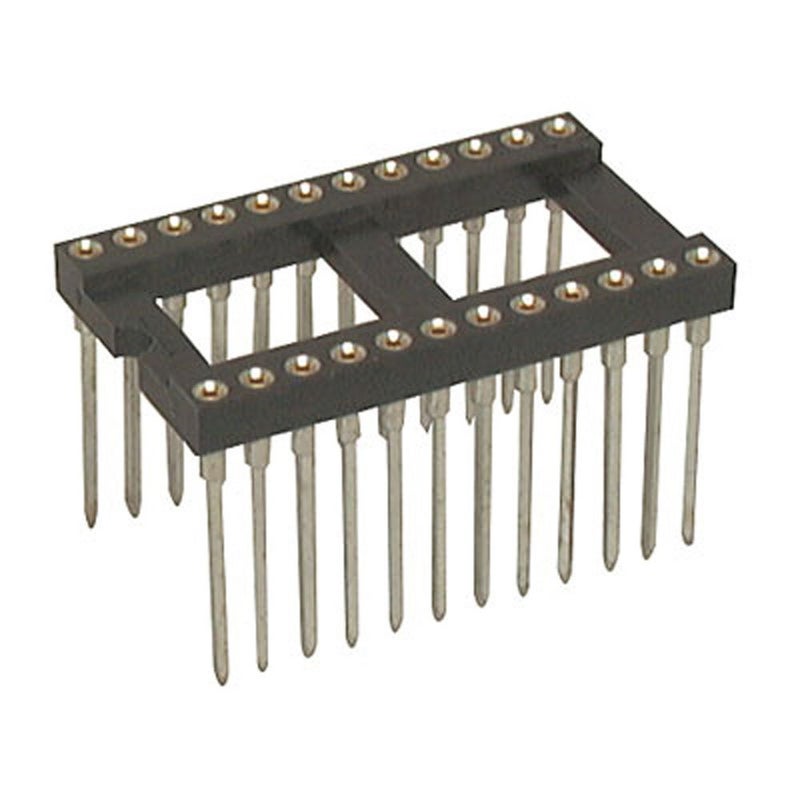 6100-24W-R Socket, IC 24 Pin Machine Tooled Wire Wrap, 0.515" Lead, 1.2" L x 0.7" W (Pack of 2)