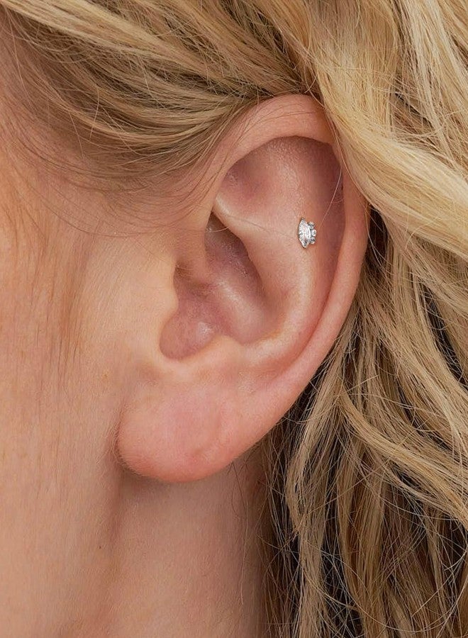 COCHARM 16G Titanium Flat Back Helix Earring Stud, Cute 6mm 7mm 8mm Helix Tragus Cartilage Piercing Jewelry, Surgical Steel Conch Lip Labret Jewelry - Image 2
