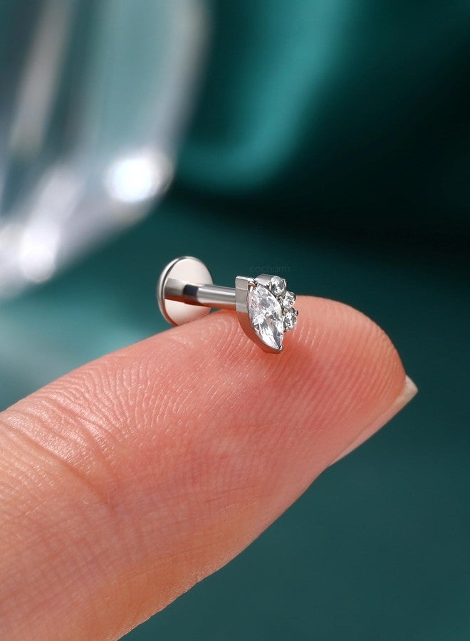 COCHARM 16G Titanium Flat Back Helix Earring Stud, Cute 6mm 7mm 8mm Helix Tragus Cartilage Piercing Jewelry, Surgical Steel Conch Lip Labret Jewelry - Image 4