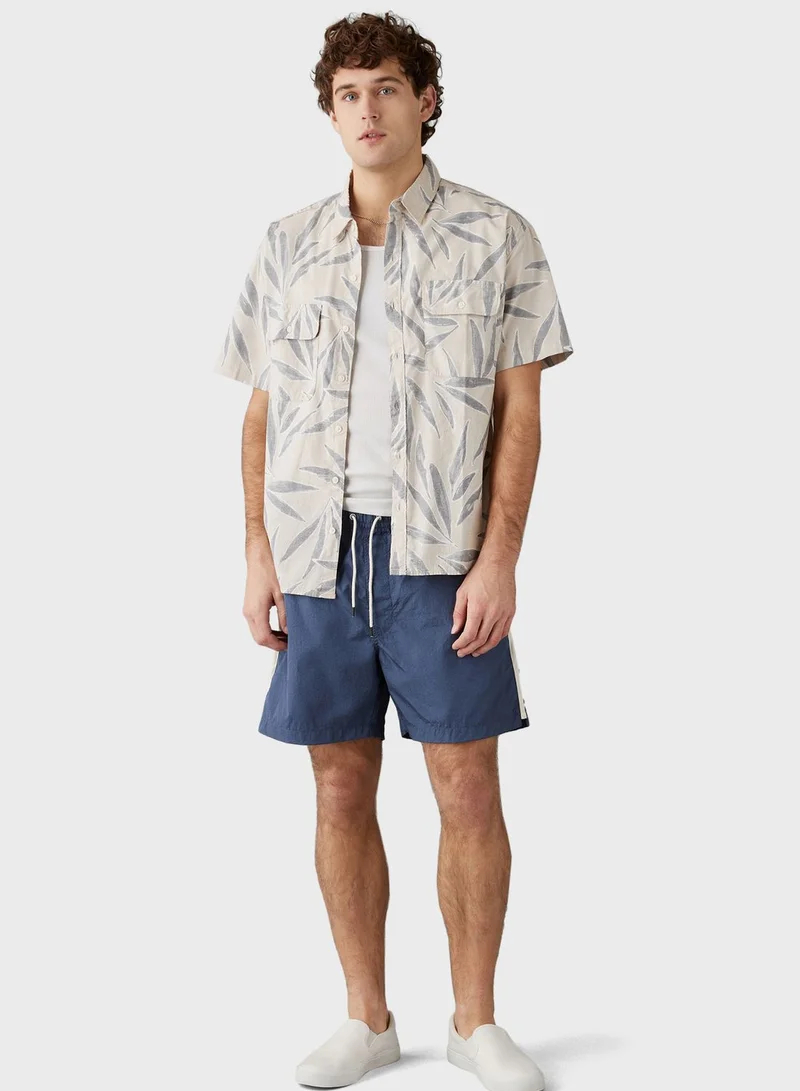 American Eagle Tropical Button Down Poolside Shirt