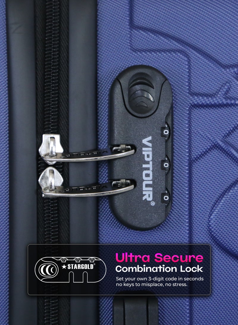 فيبتور طقم حقائب سفر 3 قطع ABS بعجلات مع نظام رقم قابل للقفل - Image 3