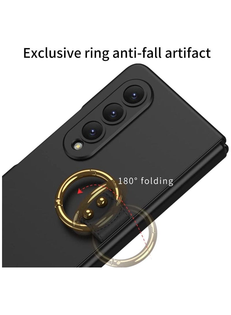 alaxy Z Fold 4 Case, Ultra-Thin Z Fold 4 Case with Ring, All-Inclusive Protective Case with Build-in Screen Protector, Shockproof Case for Samsung Galaxy Z Fold 4 5G 2022-Black