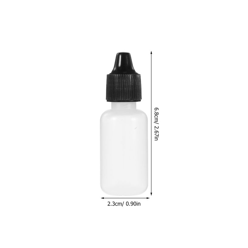 15ml Small Plastic Squeeze Dropper Bottles with Black Caps 10 Pack for Essential Oils - Image 3