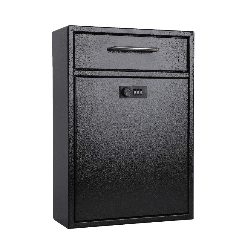xydled Wall Mount Mailboxes with Combination Lock Wall Mail Box for Outside Locking Mailbox with Lock Hanging Secured Postbox Security Key Drop Box 176H x 122L x 57W Inches Black XL Large