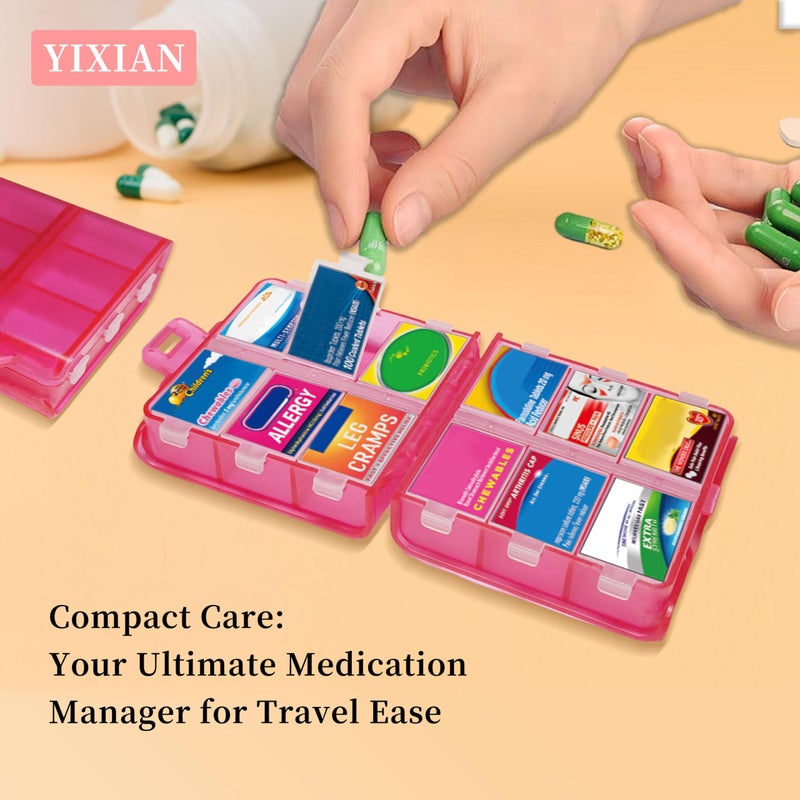 YIXIAN Large Pill Organizer with Medicine Labels, Pill Dispenser 12-Compartment Travel Medication Storage Case, 7-Day Pill Box for Vitamins & Supplements (White, 161 Labels) - Image 4