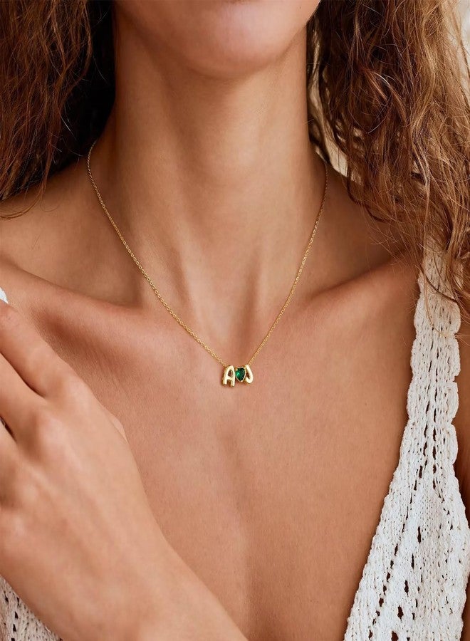 M MOOHAM Birthday Gifts for Women - Two Initial Necklace Blue-purple June Alexandrite Heart Birthstone Necklaces K Letter M Necklace Personalized Jewelry 30th 40th 50th 60th Birthday Gifts for Women - Image 2