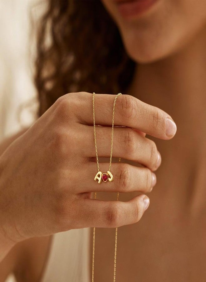 M MOOHAM Birthday Gifts for Women - Two Initial Necklace Blue-purple June Alexandrite Heart Birthstone Necklaces K Letter M Necklace Personalized Jewelry 30th 40th 50th 60th Birthday Gifts for Women - Image 4