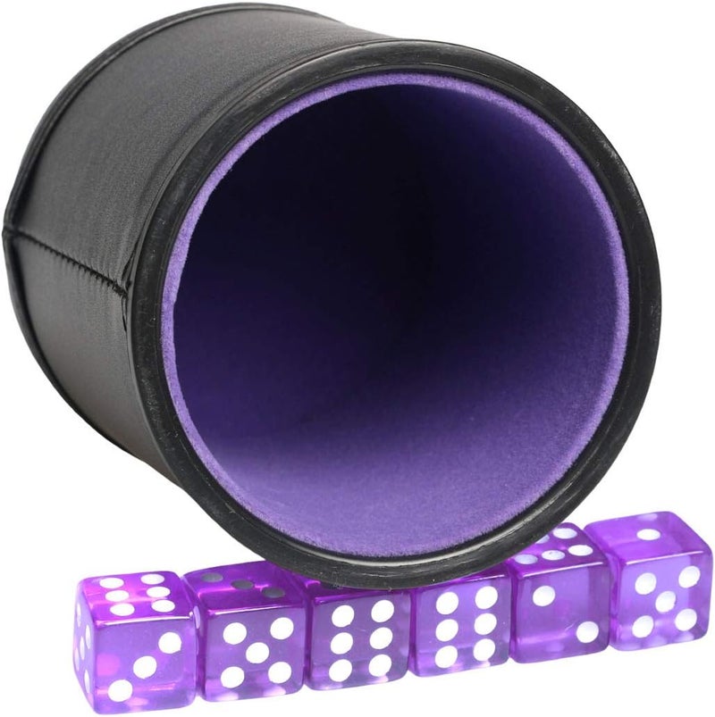 Bc Toptan Leatherette Dice Cup Felt Lining Shaker Quiet for Playing Yahtzee/ Farkle/ Liars Dice/ Board Game - Image 5