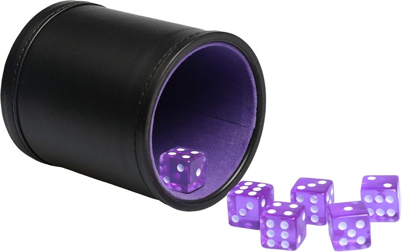 Bc Toptan Leatherette Dice Cup Felt Lining Shaker Quiet for Playing Yahtzee/ Farkle/ Liars Dice/ Board Game - Image 1