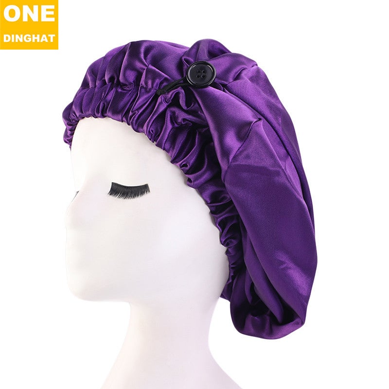 New Long Barrel Nightcap With Buckle Sade Beauty Salon Shower Cap Makeup Hat Tjm-446I - Image 1
