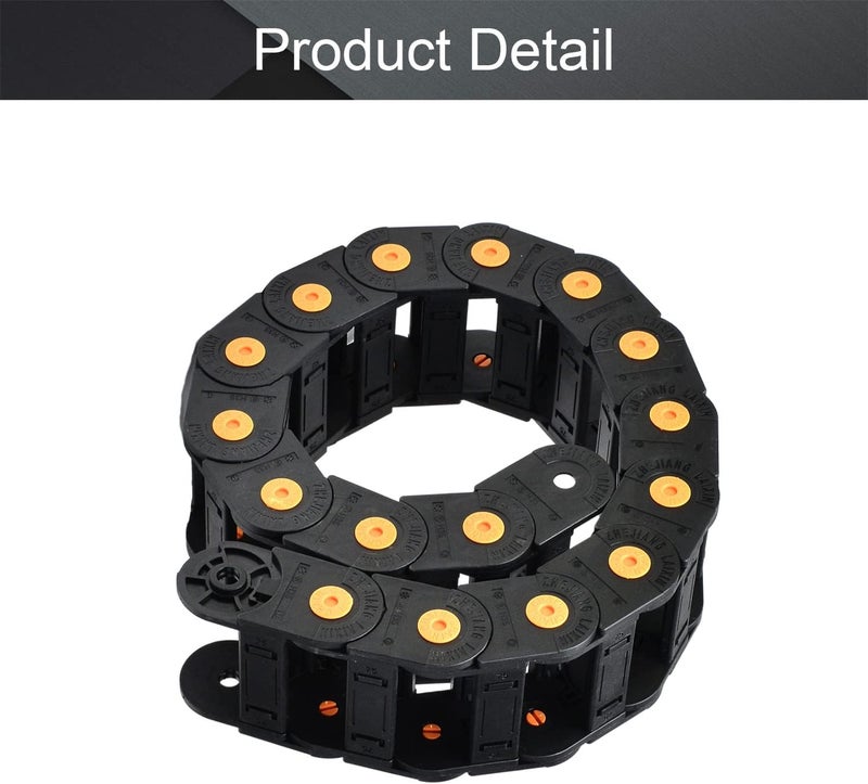 Fielect سلسلة سحب كابل مفتوحة مع موصلات نهائية R100 35X75mm 1 متر بلاستيك لآلات CNC الكهربائية سوداء 1 قطعة - Image 4