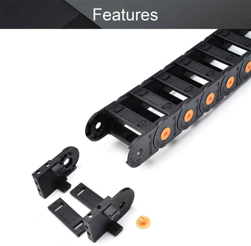 Fielect سلسلة سحب كابل مفتوحة مع موصلات نهائية R100 35X75mm 1 متر بلاستيك لآلات CNC الكهربائية سوداء 1 قطعة - Image 3