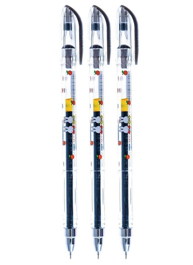 Dong-A - Miffy Gel Ink Roller Ball Pens, 0.5Mm, Pack Of 3 (Black) - Image 1