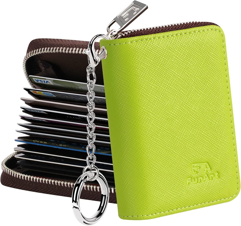 FurArt Zipper Wallet Women, RFID Blocking Credit Card Wallet, Business Card Holder, Compact Size KeyChain Wallet - Image 1
