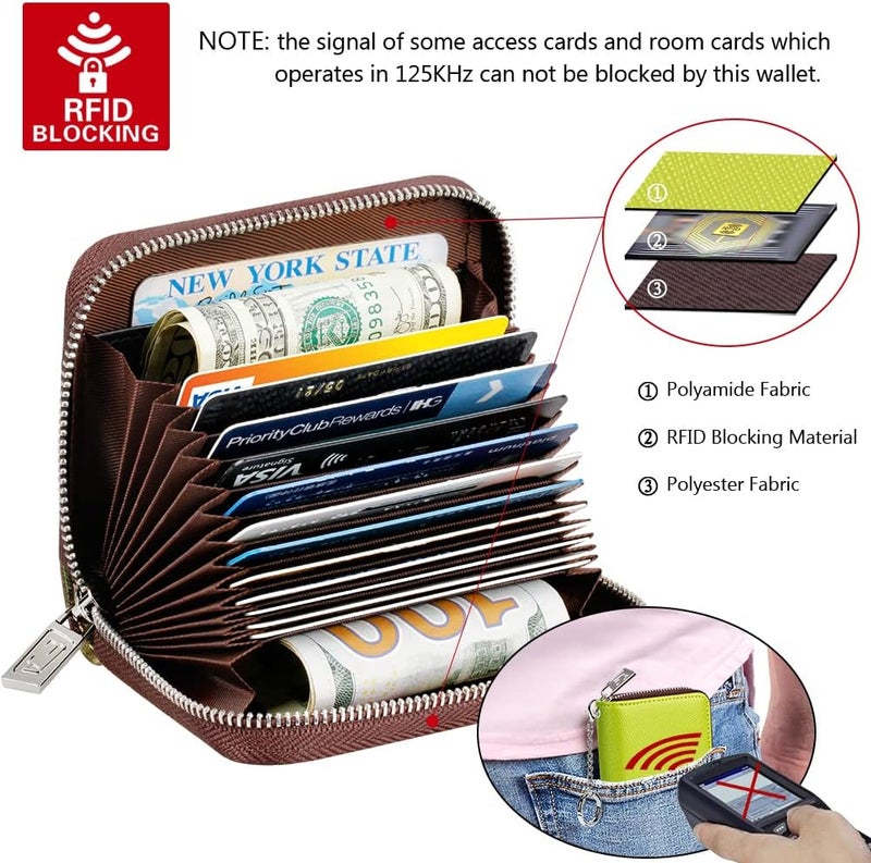 FurArt Zipper Wallet Women, RFID Blocking Credit Card Wallet, Business Card Holder, Compact Size KeyChain Wallet - Image 5