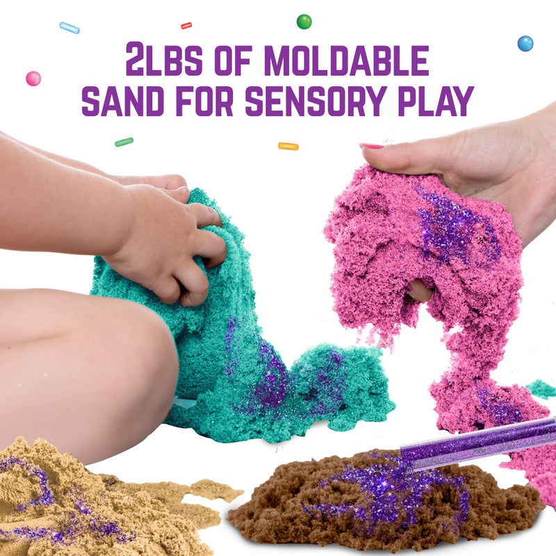 GirlZone Sand Art Kit for Kids, 2 lb Moldable Sand in Sweet Cakes Style, Includes 17 Tools for Creative Cake Design & Sensory Play, Fun Baking-Themed Activity, Christmas & Holiday Gift for Girls - Image 4