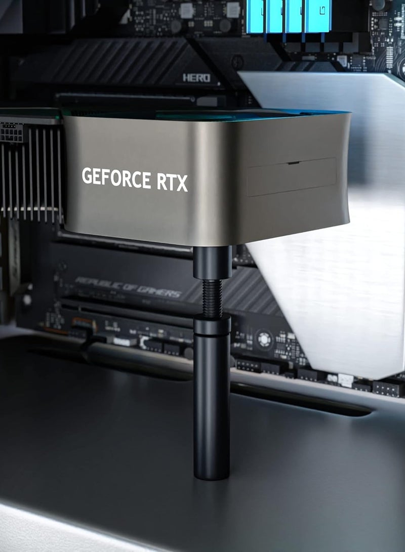 Graphics Card GPU Bracket Holder, Adjustable Height Support Jack Stand Design, Stronger Magnet Along With Silicone Pad, Anodized Aluminum, Telescopic Screw Design - Image 3