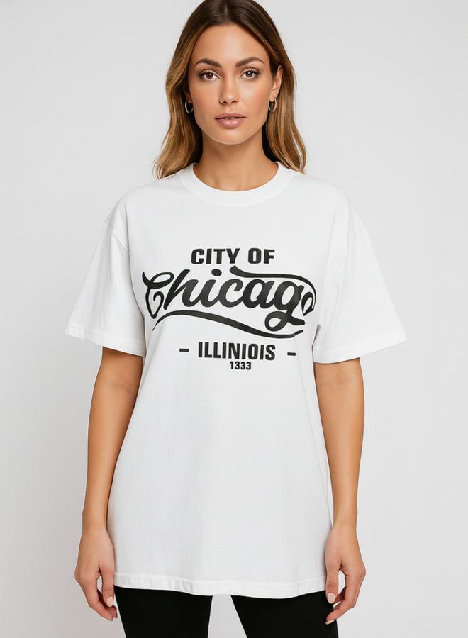 PAUSE Women White Graphic Print Regular Fit T-Shirt - Image 1
