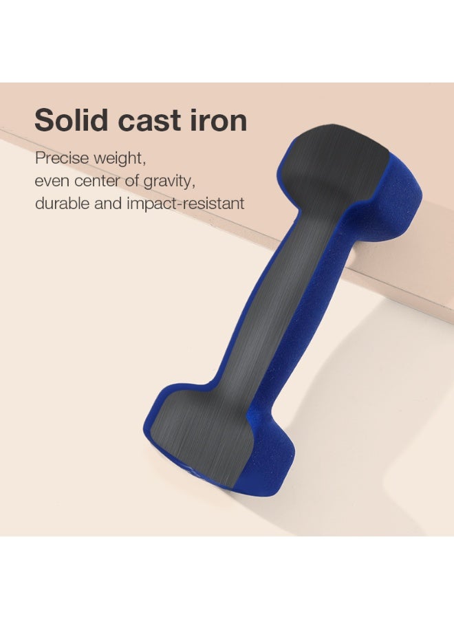 Agnite ER081 Neoprene Dumbbell Single 1Kg 2 pieces, Solid Cast Iron Hand Weights With Non-Slip Grip, Hexagonal Design For Home Workouts, Strength Training & Fitness, Purple Color. - Image 2