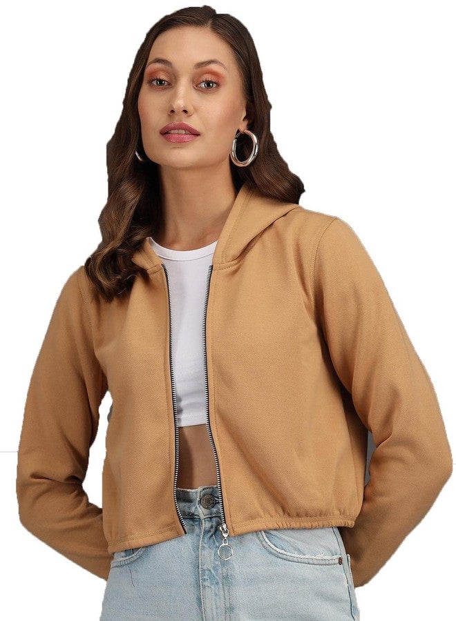 KOTTY Womens Full Sleeve Solid Hooded Sweatshirt (Beige,XL)_KTTWOMENSWEATSHIRT45XL - Image 1