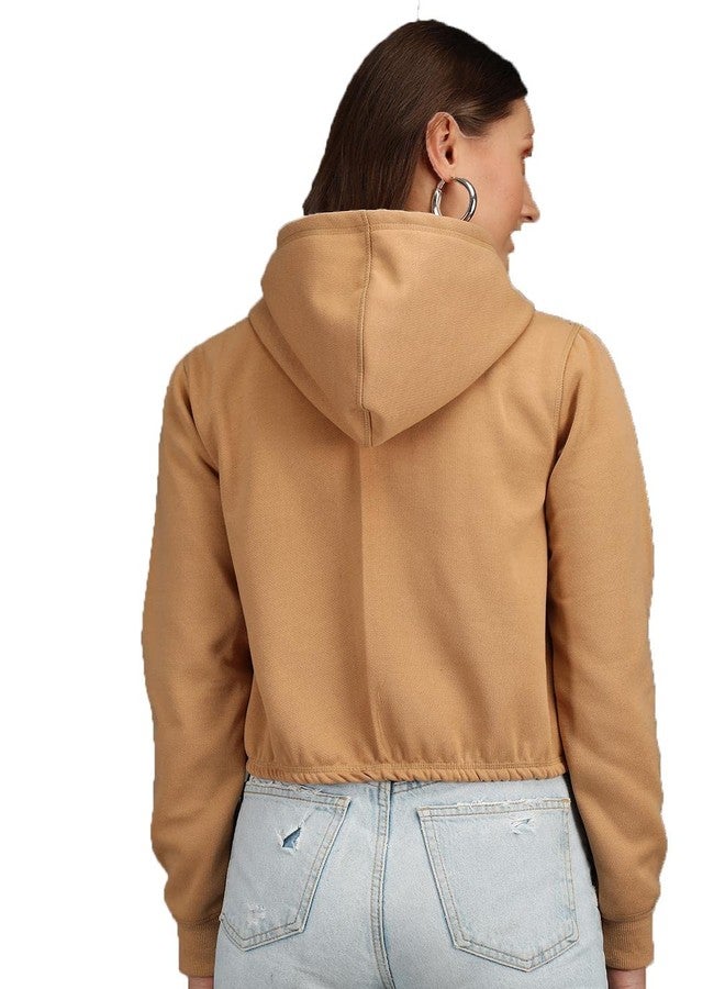 KOTTY Womens Full Sleeve Solid Hooded Sweatshirt (Beige,XL)_KTTWOMENSWEATSHIRT45XL - Image 4