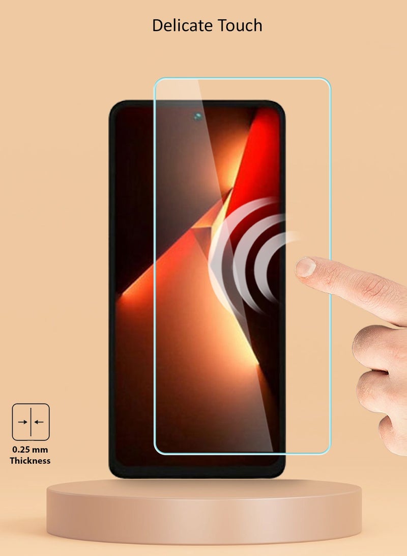 Techie واقي شاشة زجاجي مقوى عالي الدقة لهاتف Tecno Pova 5 - مضاد للانعكاس ومضاد للفقاعات، صلابة 9H 0.33 مم، حواف مستديرة، سهل التركيب - Image 4