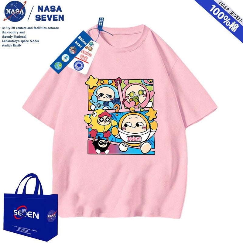 Nasa Eggman Party Pure Cotton T-Shirt Kidsren'S Cartoon Cute Short-Sleeved Male And Female Baby Style Tops - Image 1