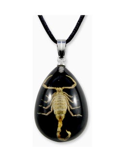 Gold Scorpion Necklace, Black, Small