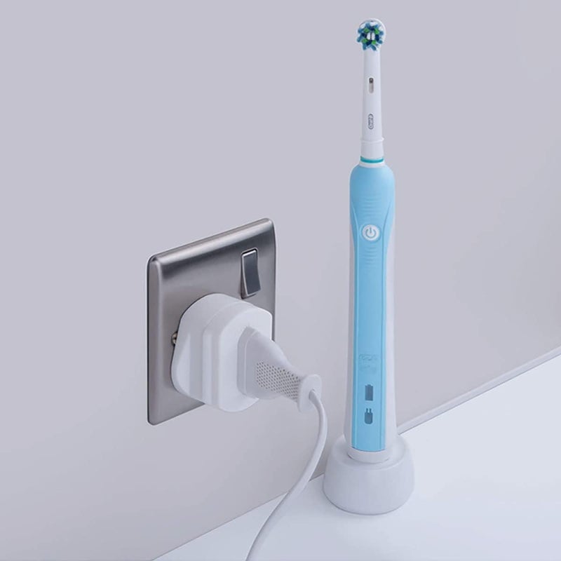 GoodTool Europe to UK Adapter Plug, US to UK Shaver Plug Adapter, 2 Pin to 3 Pin 1A with Fuse, Heavy Duty Bathroom Socket Adapter for Shaver Toothbrush (White) - Image 3