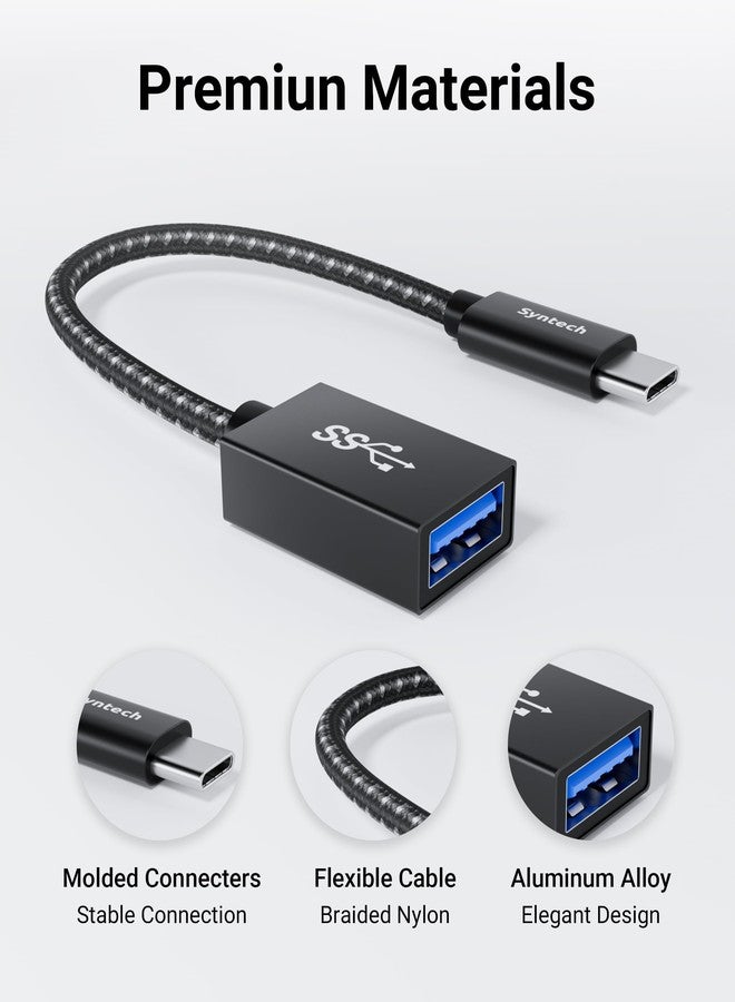 Syntech محول USB C إلى USB من سينتيك، عبوة 2 محول USB C إلى USB 3، Type C إلى A، محول Thunderbolt 3 إلى USB أنثوي كابل OTG متوافق مع iPhone 17/Air/16/15 Pro Max، iPad mini 6، MacBook Pro، Air والمزيد - Image 3
