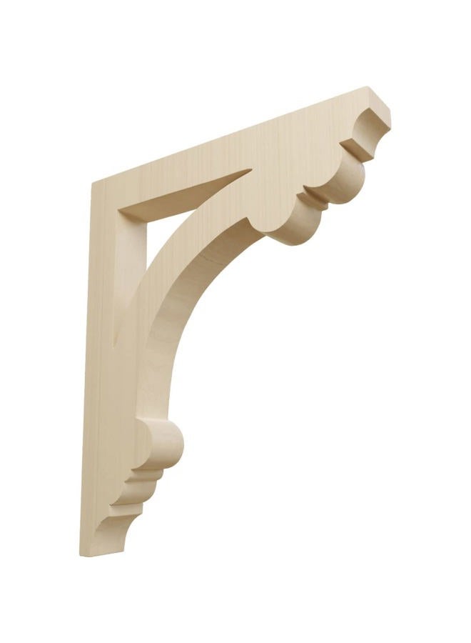 Ekena Millwork CORW02X10X12ELRW Ellis Wood Corbel, 1 1/2"W x 10"D x 12"H, Rubberwood - Image 1