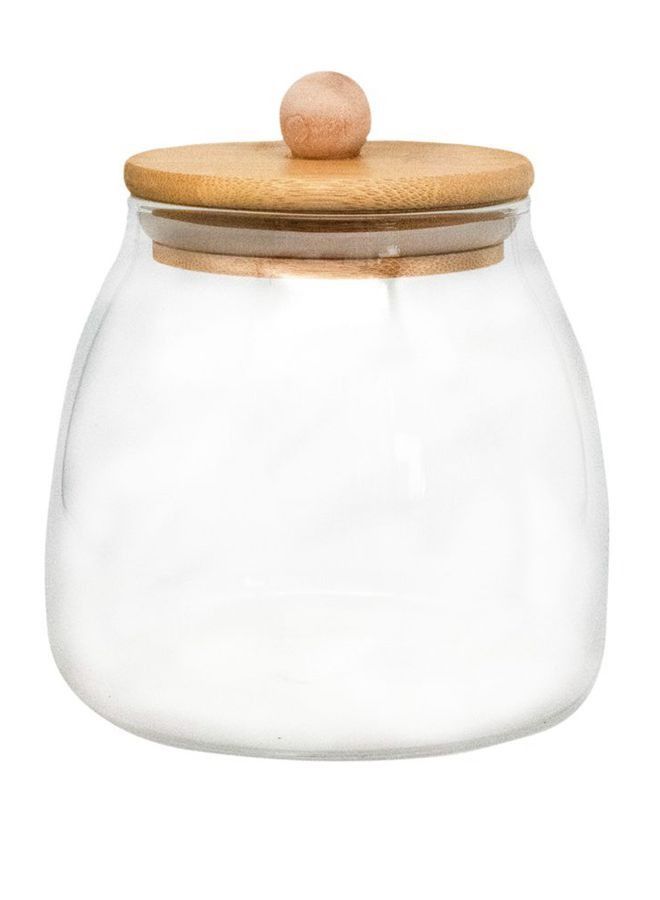 Glass Jar with Airtight Bamboo Lid Coffee Bean Jar Container Storage for Kitchen Storage Candy Bottle 600mL  - Image 1