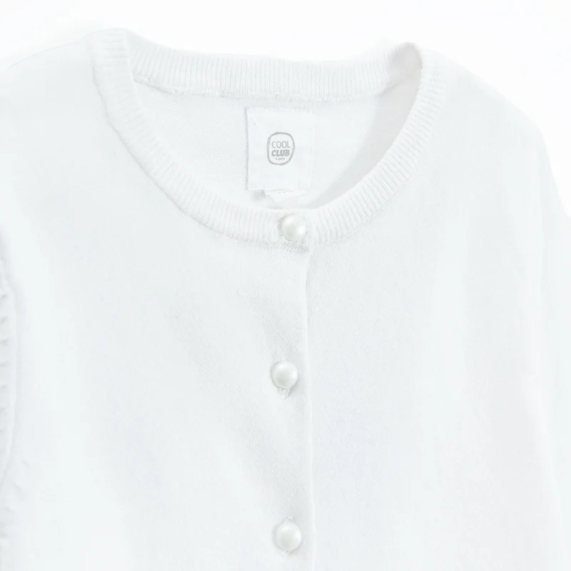 Cool Club WHITE COTTON, POLYAMIDE CARDIGAN