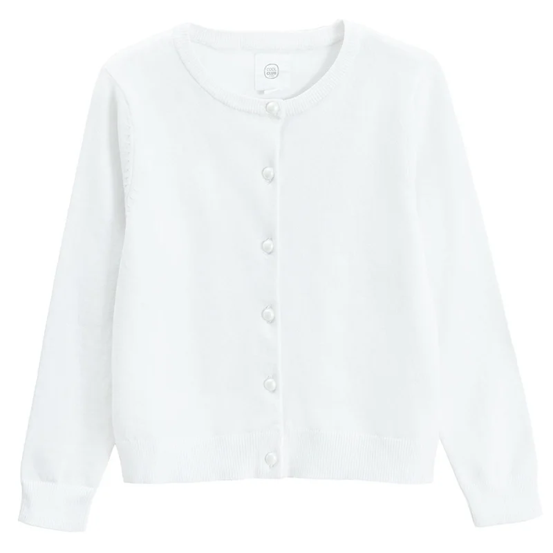 Cool Club WHITE COTTON, POLYAMIDE CARDIGAN