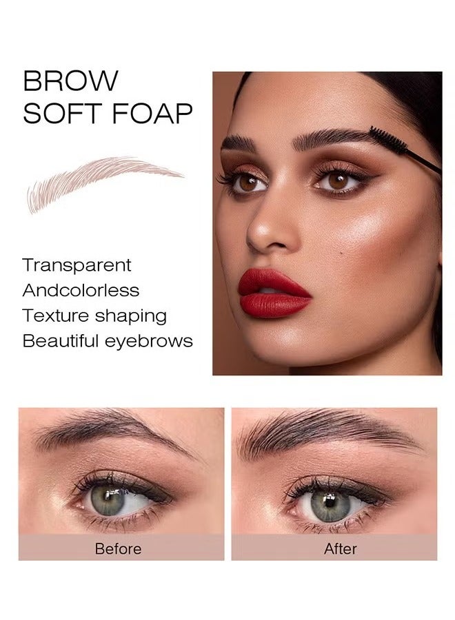 Kiss Beauty Eyebrow Soap Kit, Transparent Long-lasting Waterproof, 3D Brows Styling Soap, Shaping Gel Eyebrow Styling Hair Conditioner and Eyebrow Brush  - Image 2