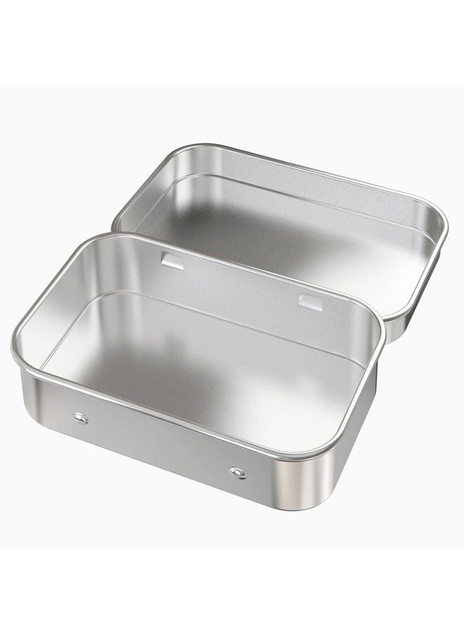Hulless 6pcs Metal Hinged Tins Box Containers Mini Portable Small Storage Containers Kit Tin Box Containers, Small Tins with Lids, Craft containers, Tin Empty Boxes, Home Storage 3.7x2.3x0.8 inch. - Image 3