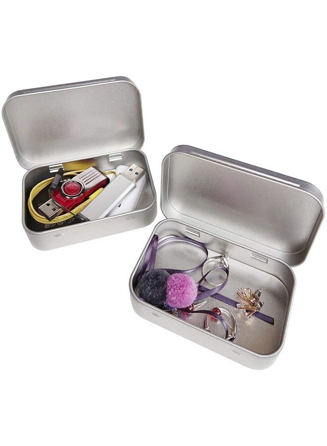 Hulless 6pcs Metal Hinged Tins Box Containers Mini Portable Small Storage Containers Kit Tin Box Containers, Small Tins with Lids, Craft containers, Tin Empty Boxes, Home Storage 3.7x2.3x0.8 inch. - Image 5