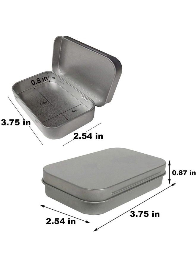 Hulless 6pcs Metal Hinged Tins Box Containers Mini Portable Small Storage Containers Kit Tin Box Containers, Small Tins with Lids, Craft containers, Tin Empty Boxes, Home Storage 3.7x2.3x0.8 inch. - Image 2