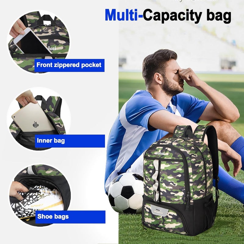 Goloni |Basketball Soccer Backpack Bag - Soccer Backpack & Bags for Basketball, Volleyball & Football Sports, Includes Separate Cleat Shoe and Ball Compartment, fit to & Adult - Image 4