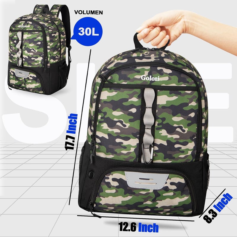 Goloni |Basketball Soccer Backpack Bag - Soccer Backpack & Bags for Basketball, Volleyball & Football Sports, Includes Separate Cleat Shoe and Ball Compartment, fit to & Adult - Image 2