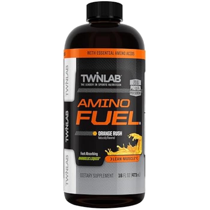 Twinlab Amino Fuel - Pre-Workout and Post-Workout Energy Drink & Supplement -16 fl oz, Orange Rush - Image 1