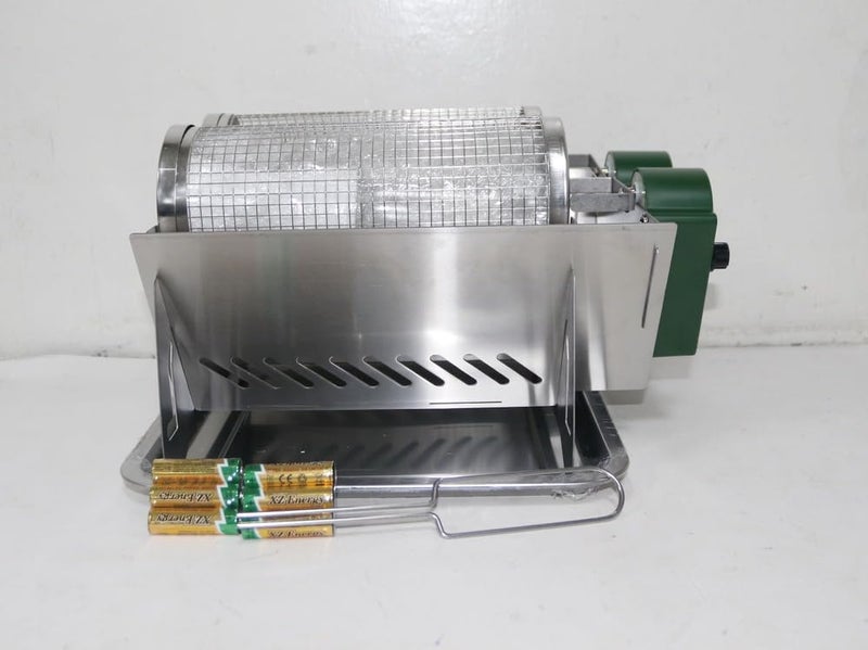 B&D Portable Electric Charcoal BBQ Grill with Rotisserie, Stainless Steel