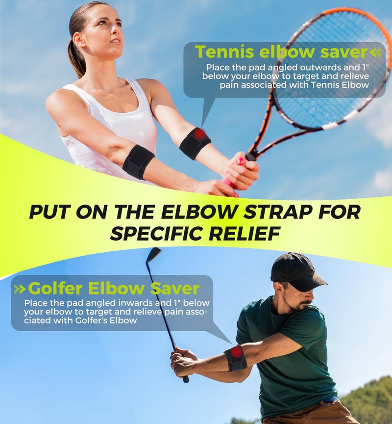 HiRui Tennis Elbow Brace for Forearm Tension Relief  Elbow Support Arm Straps Compression Pad for Men Women  Pressure Bands for Tendonitis Strains Weightlifting Golfer Baseball (Black-2 Pack) - Image 4