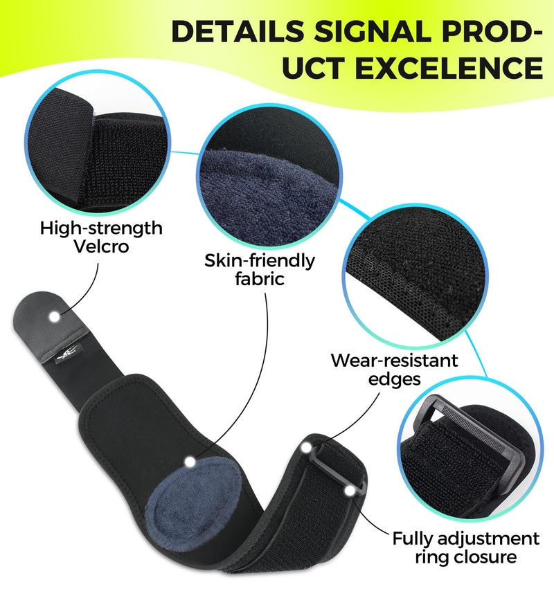 HiRui Tennis Elbow Brace for Forearm Tension Relief  Elbow Support Arm Straps Compression Pad for Men Women  Pressure Bands for Tendonitis Strains Weightlifting Golfer Baseball (Black-2 Pack) - Image 5