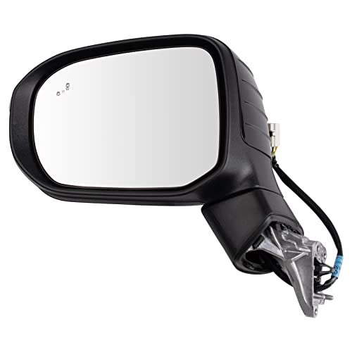 TRQ Left Driver Side Power Heated Mirror Smooth Black Paint to Match Compatible with 2020-2022 Kia Telluride KI1320240 - Image 1