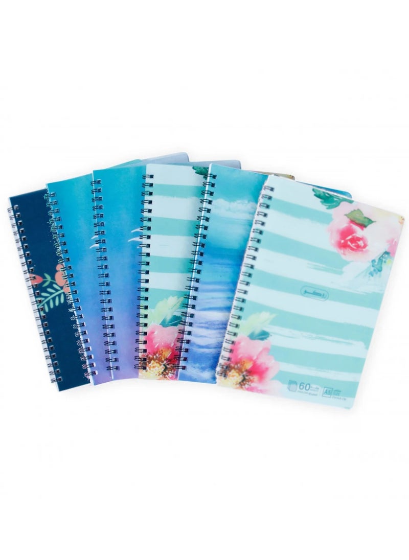 ROCO - 6 Piece English Notebook Of 60 Sheets A5 Multi-shape And Multicolor Cover - Image 1